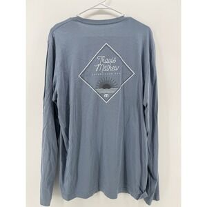Travis Mathew Men's Long Sleeve T Shirt Pima Cotton Size Large Light Blue